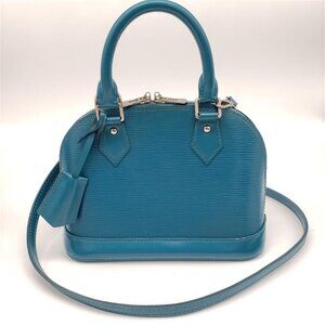 100% Authentic Louis Vuitton Alma Bb Epi Leather Satchel Bag 480-081024